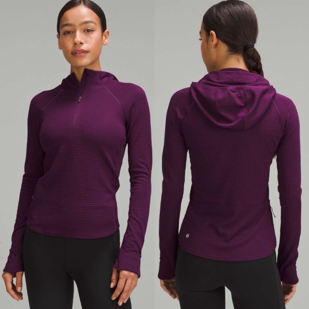 Lululemon Ventscape Hooded Balaclava Long Sleeve Dramatic Magenta Size 2 - Picture 1 of 11